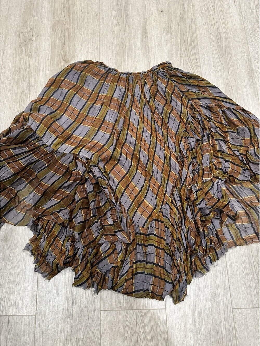 NWT FP One Free People Averie Maxi Skirt - Brown Combo Size Small - Picture 13 of 14